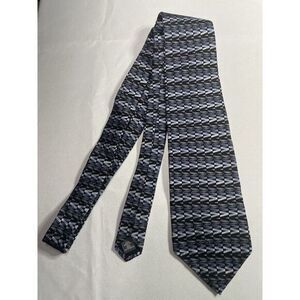 Milano Uomo 100% Silk Tie‎ Gray with Geometric Pattern
